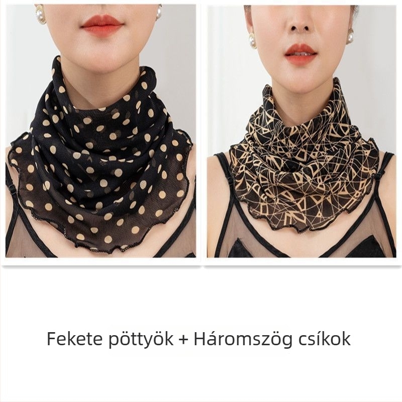 Nyakmelegítő sál poliészterből, chiffon béléssel, normál szélesség, Pure Desire stílus, tavasz 2022