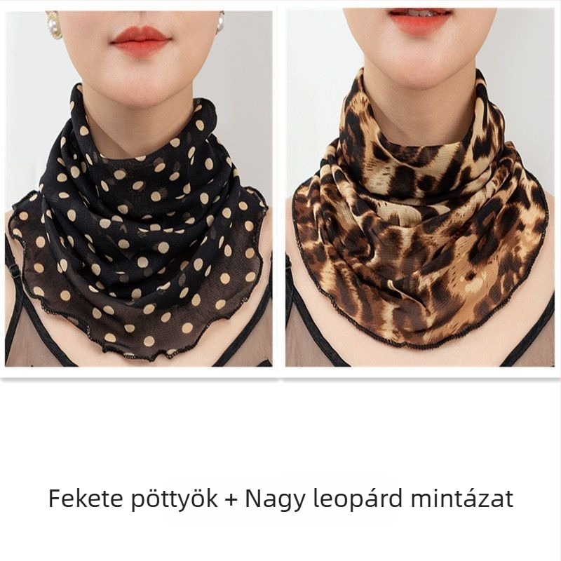 Nyakmelegítő sál poliészterből, chiffon béléssel, normál szélesség, Pure Desire stílus, tavasz 2022
