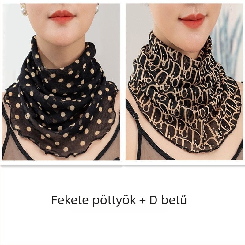 Nyakmelegítő sál poliészterből, chiffon béléssel, normál szélesség, Pure Desire stílus, tavasz 2022