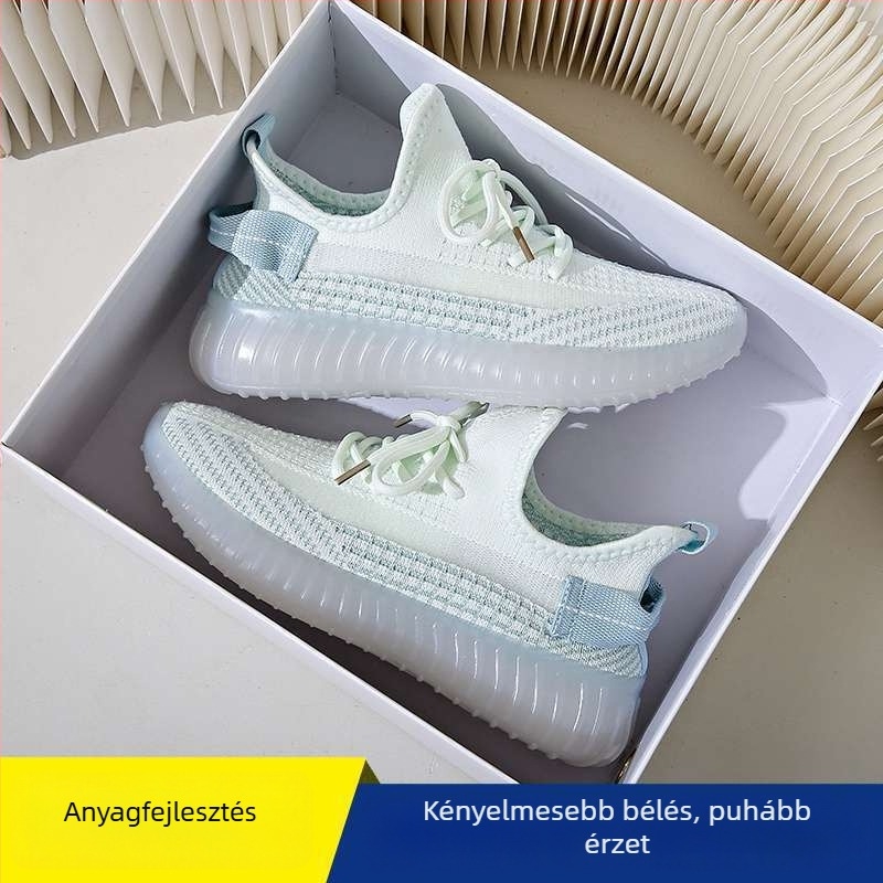 Női casual sétacipő: könnyű, légáteresztő; felsőrész elasztikus szövetből, középmagas szár, fűzős zárás