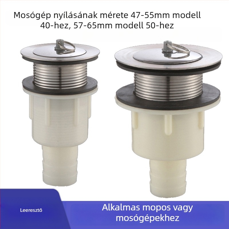 Mopp mosogatóhoz és különböző mosdókagylókhoz univerzális lefolyó készlet, P-íves lefolyócső, CE tanúsítvány, univerzális kiegészítő készlet