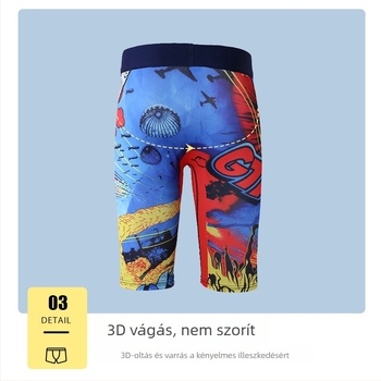 Fiúknak készült poliészter boxeralsó karikatúra cápa mintával, középső derekú, 3-8 éveseknek, téli szezon 2025, 90% poliészter