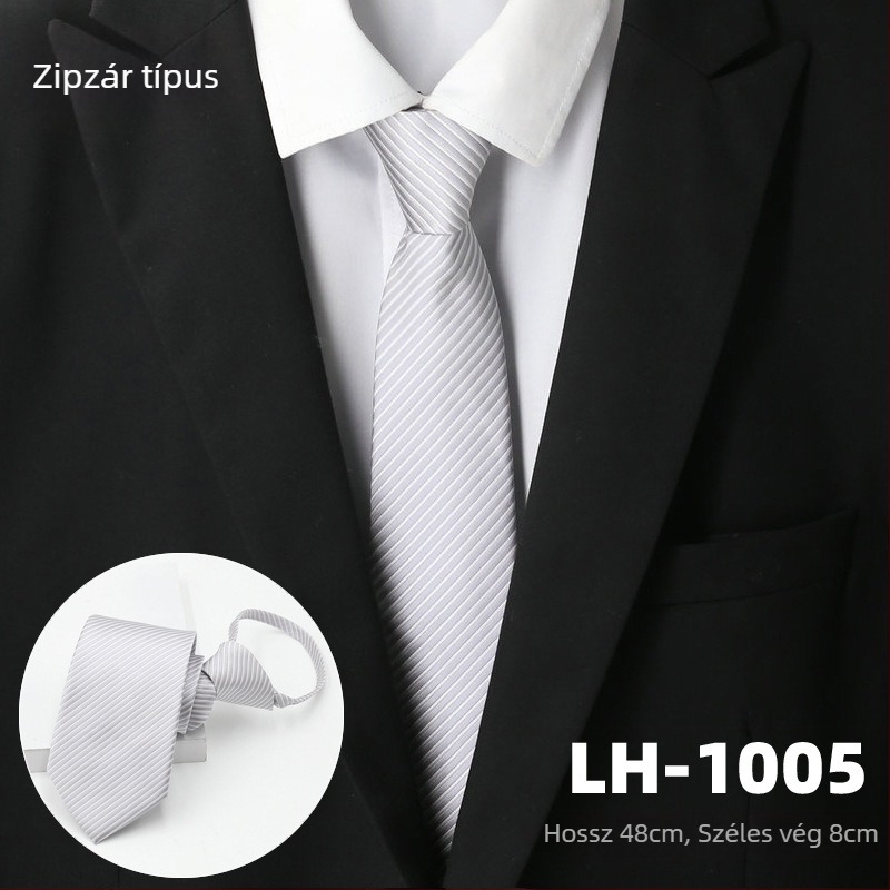 Férfi nyakkendő, jacquard szövet, csíkos minta, poliészter bélés, poliészter szál