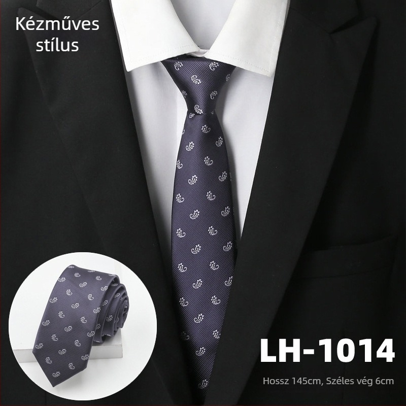 Férfi nyakkendő, jacquard szövet, csíkos minta, poliészter bélés, poliészter szál