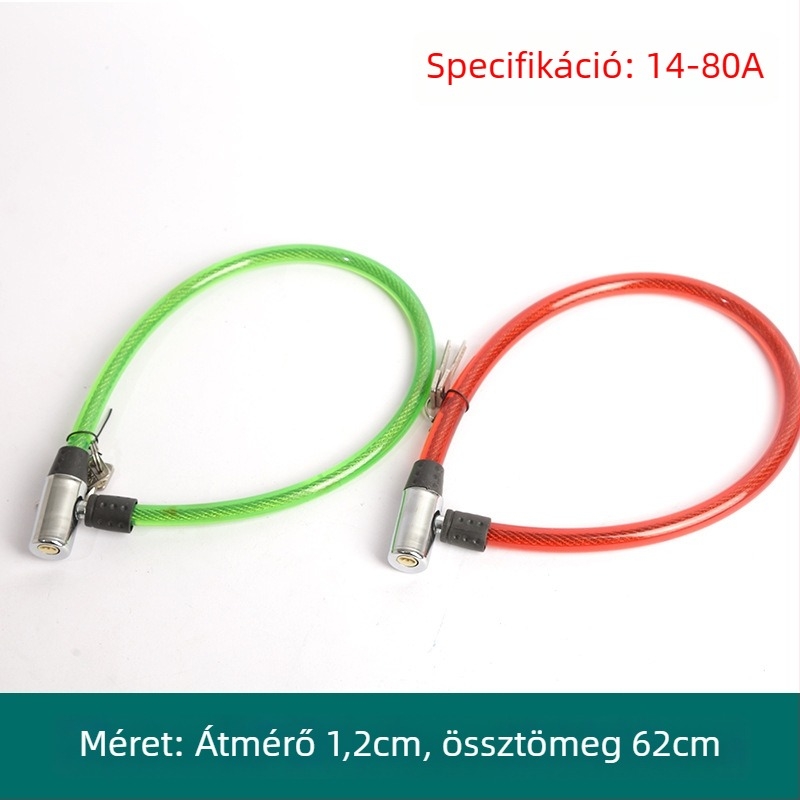 Oakman kábelzár, modell Wire lock, anyag: vas és PVC, kerékpárok, elektromos járművek és motorkerékpárok számára