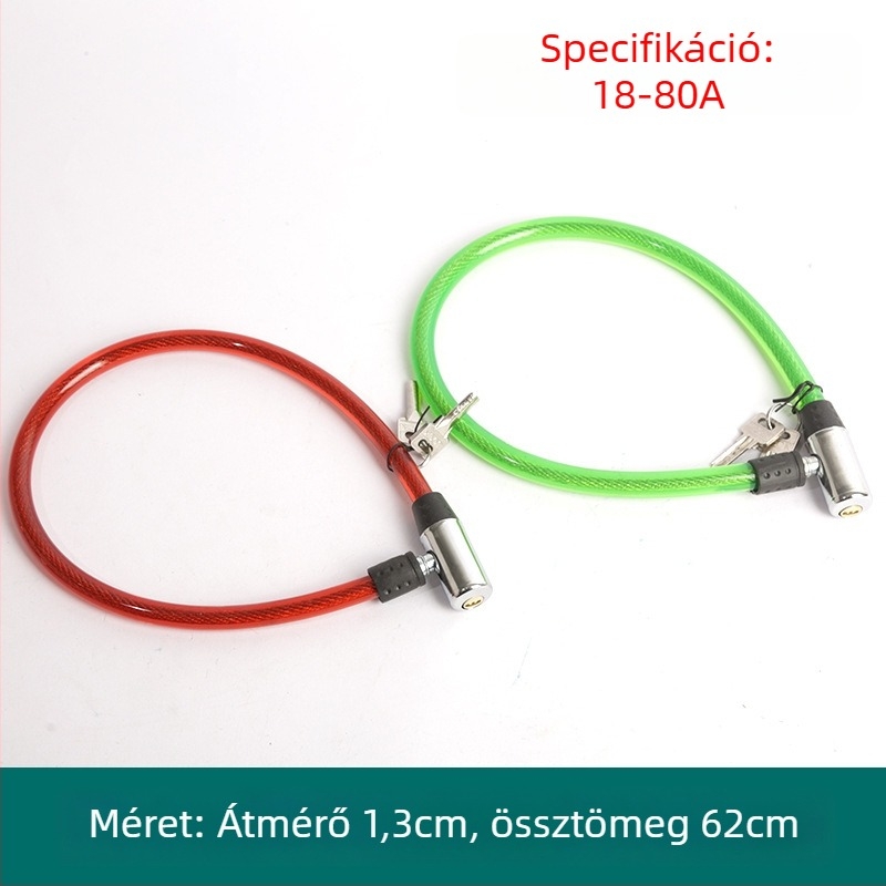 Oakman kábelzár, modell Wire lock, anyag: vas és PVC, kerékpárok, elektromos járművek és motorkerékpárok számára