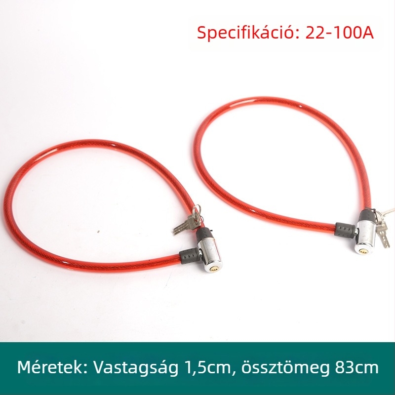 Oakman kábelzár, modell Wire lock, anyag: vas és PVC, kerékpárok, elektromos járművek és motorkerékpárok számára