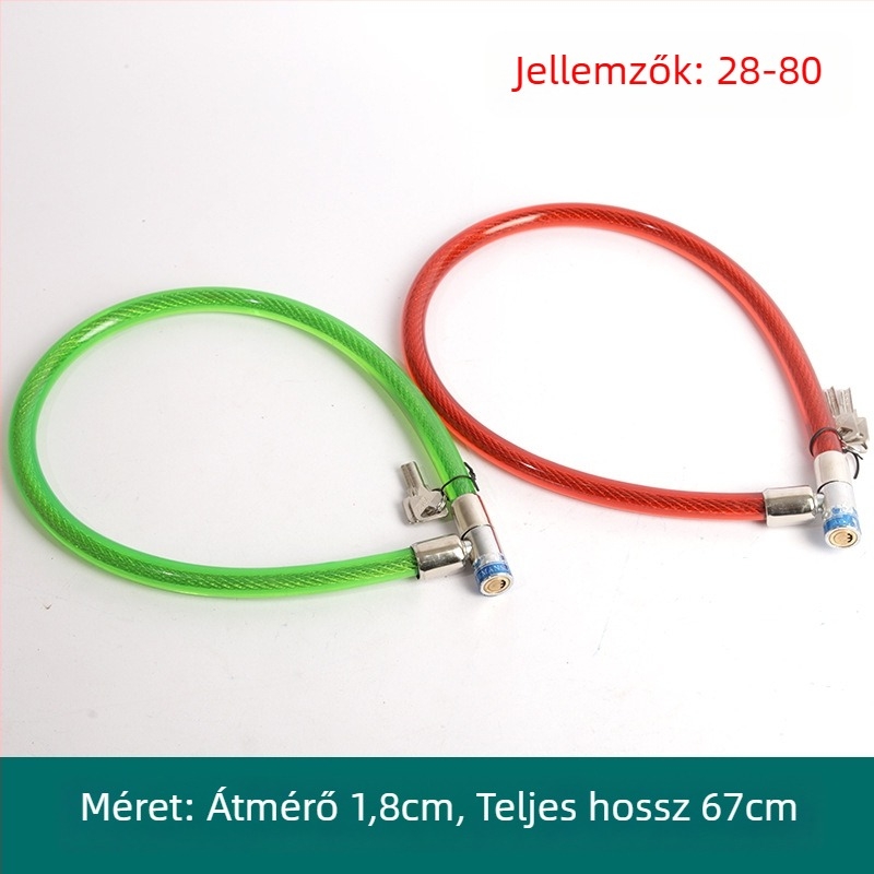 Oakman kábelzár, modell Wire lock, anyag: vas és PVC, kerékpárok, elektromos járművek és motorkerékpárok számára