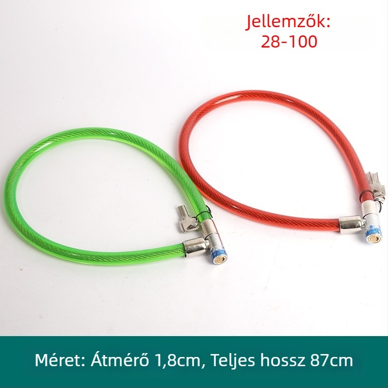 Oakman kábelzár, modell Wire lock, anyag: vas és PVC, kerékpárok, elektromos járművek és motorkerékpárok számára