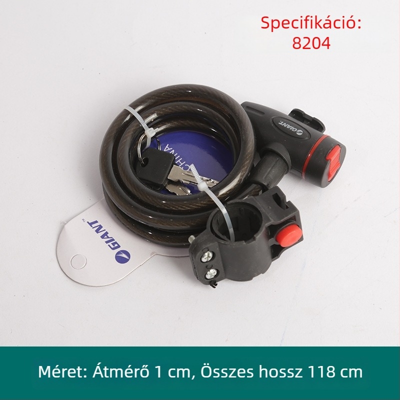 Oakman kábelzár, modell Wire lock, anyag: vas és PVC, kerékpárok, elektromos járművek és motorkerékpárok számára