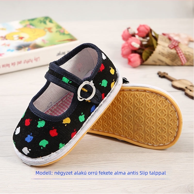 Baba textilcipő, kínai stílusú, pamut felsőrész, légáteresztő, 12–36 hónap