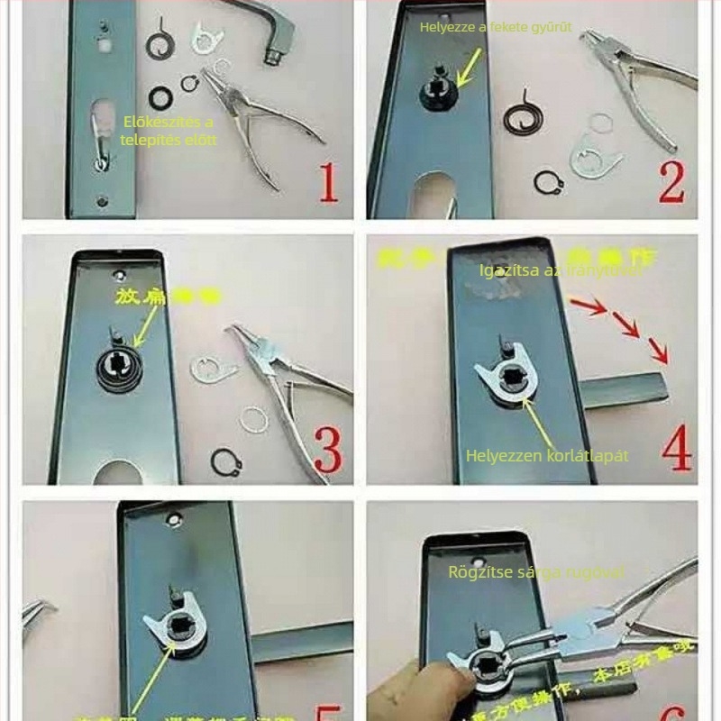 Hálószoba ajtókilincs lopás elleni zár, modell 1, modern minimalist stílus, kiegészítőkkel