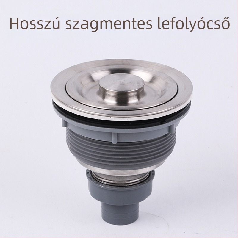 Rozsdamentes acél mosogató lefolyócső készlet szagtalanító funkcióval, modell 042, 200 g