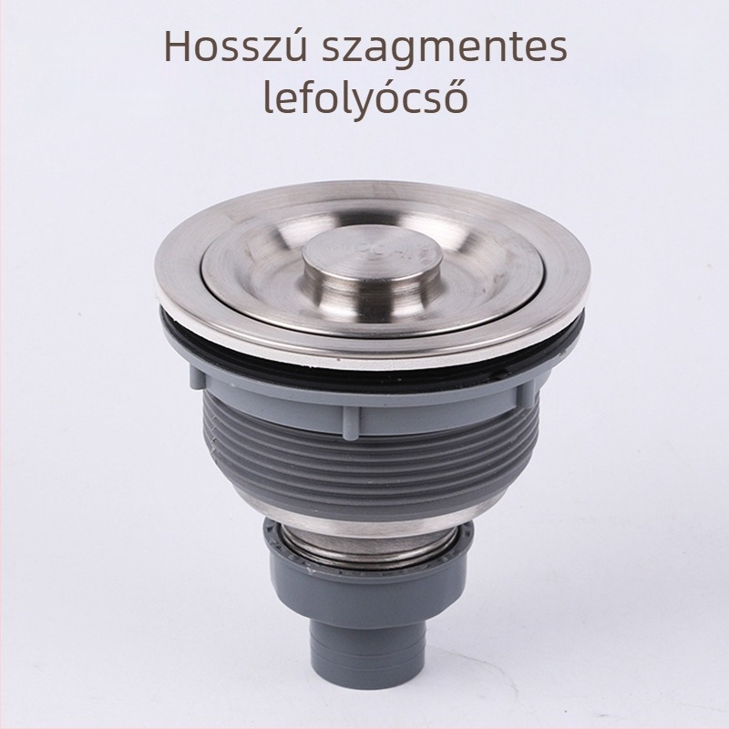 Rozsdamentes acél mosogató lefolyócső készlet szagtalanító funkcióval, modell 042, 200 g