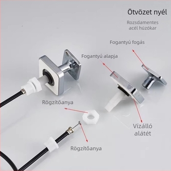 Automatikus felhúzható mosdólefolyódugó, S-alakú forma, bounce típus, anyaga műanyag és rozsdamentes acél, modell DR, márka Xuan oh