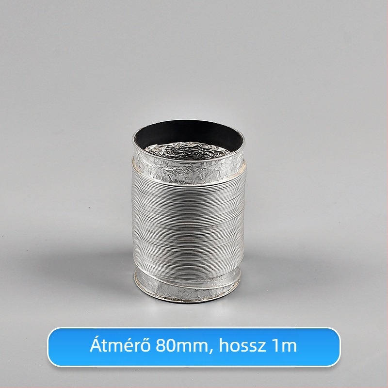 Teleszkópos kettős rétegű szellőzőcső alumíniumfóliával, főzéshez és fürdőszobához