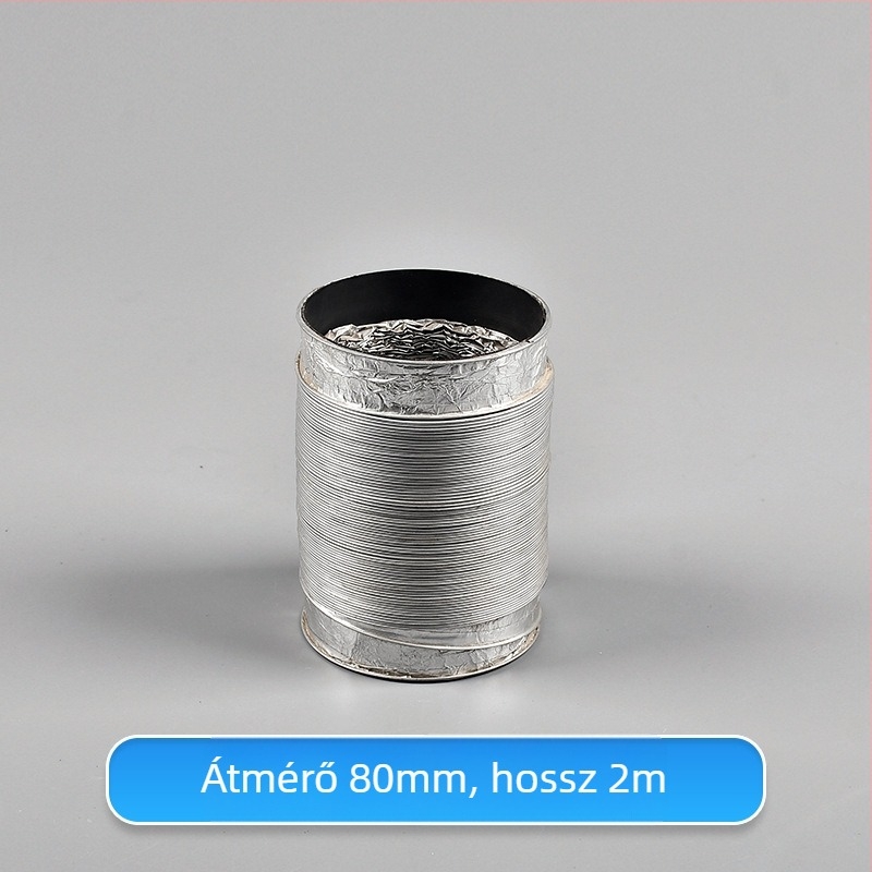 Teleszkópos kettős rétegű szellőzőcső alumíniumfóliával, főzéshez és fürdőszobához