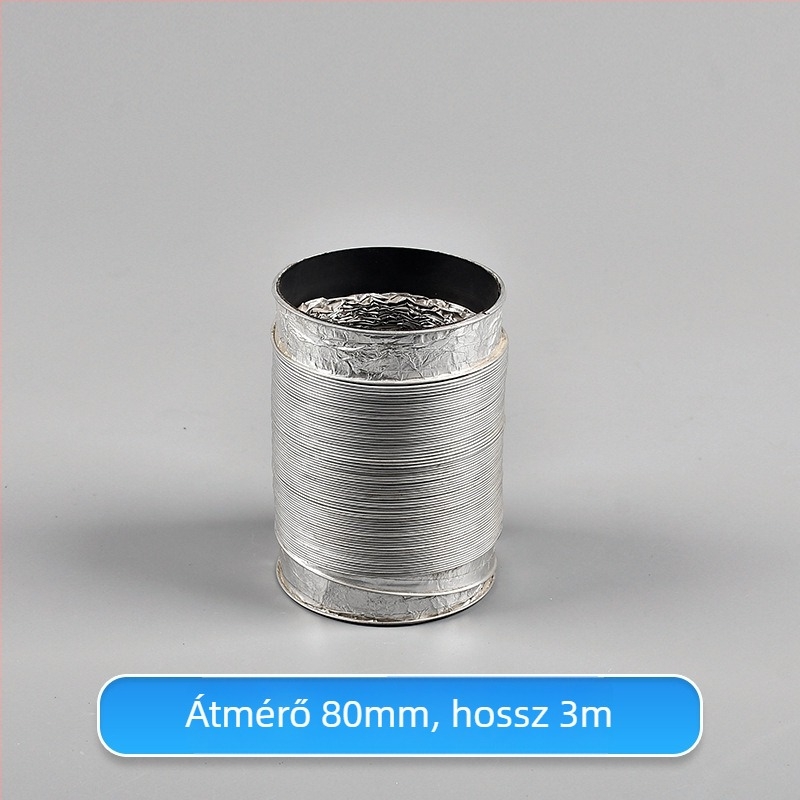 Teleszkópos kettős rétegű szellőzőcső alumíniumfóliával, főzéshez és fürdőszobához