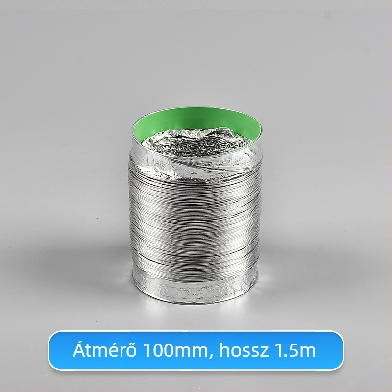 Teleszkópos kettős rétegű szellőzőcső alumíniumfóliával, főzéshez és fürdőszobához