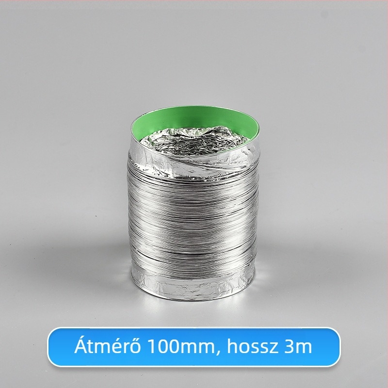 Teleszkópos kettős rétegű szellőzőcső alumíniumfóliával, főzéshez és fürdőszobához