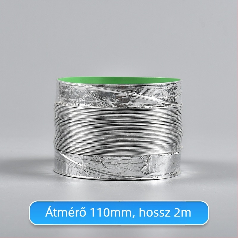 Teleszkópos kettős rétegű szellőzőcső alumíniumfóliával, főzéshez és fürdőszobához