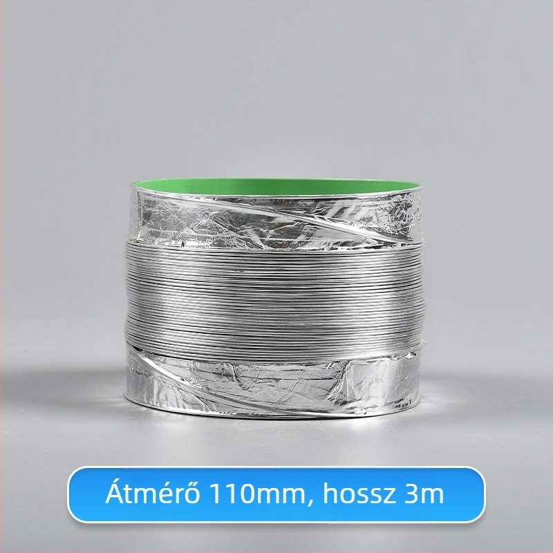 Teleszkópos kettős rétegű szellőzőcső alumíniumfóliával, főzéshez és fürdőszobához