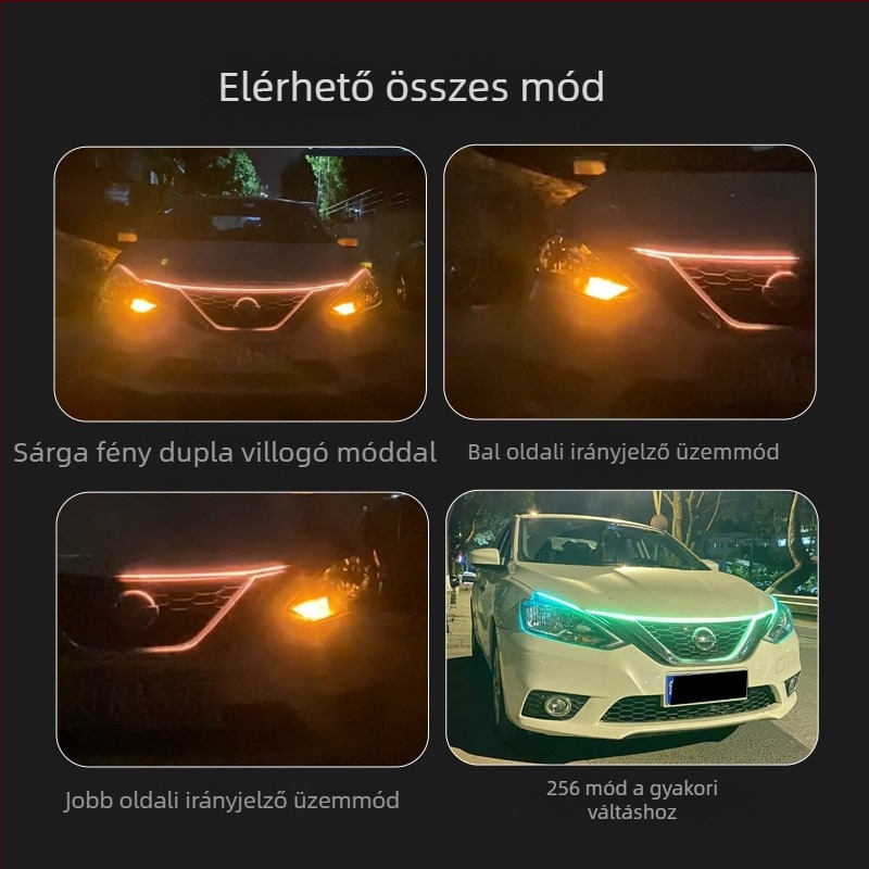 Univerzális motorháztető nappali menetfények | Modell: Universal hood daytime running lights; Kompatibilitás: Universal; Illeszkedés: eredeti gyár; Márka: Not yingman