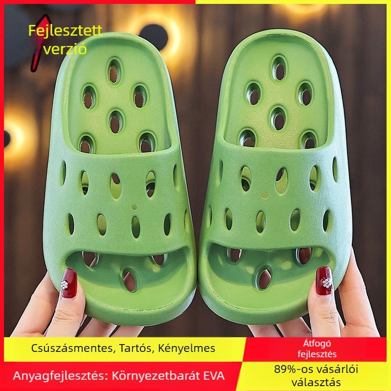 Gyerekek EVA fürdőpapucs – gyorsan száradó, csúszásmentes, szellőző üreges kialakítás, uniszex, szülő-gyerek papucs