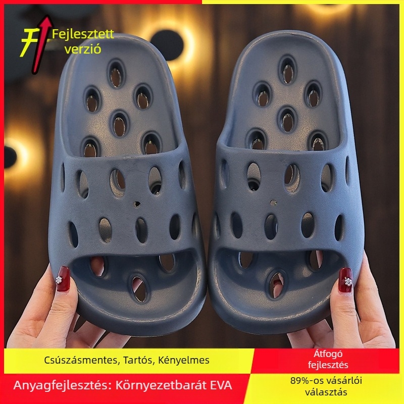 Gyerekek EVA fürdőpapucs – gyorsan száradó, csúszásmentes, szellőző üreges kialakítás, uniszex, szülő-gyerek papucs