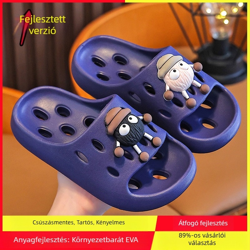 Gyerekek EVA fürdőpapucs – gyorsan száradó, csúszásmentes, szellőző üreges kialakítás, uniszex, szülő-gyerek papucs