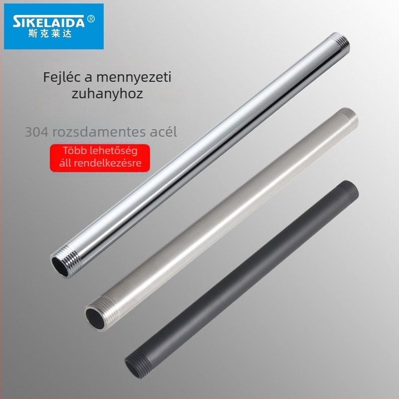 Beépített falba süllyesztett zuhanykar felső permetezővel, kör alakú 304-es rozsdamentes acélból, modell SKD1223