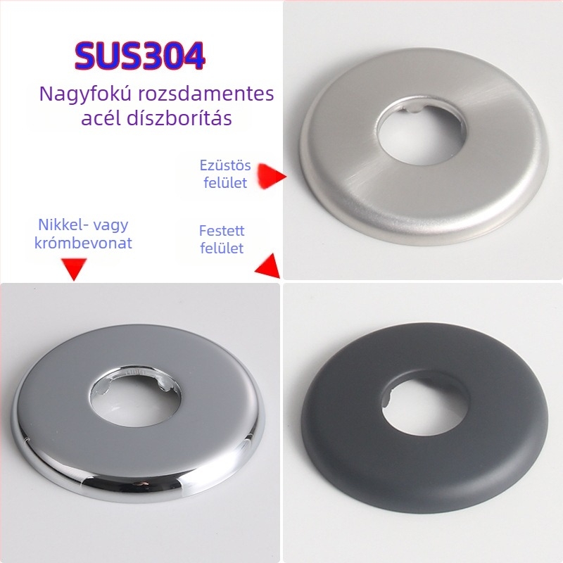 Beépített falba süllyesztett zuhanykar felső permetezővel, kör alakú 304-es rozsdamentes acélból, modell SKD1223