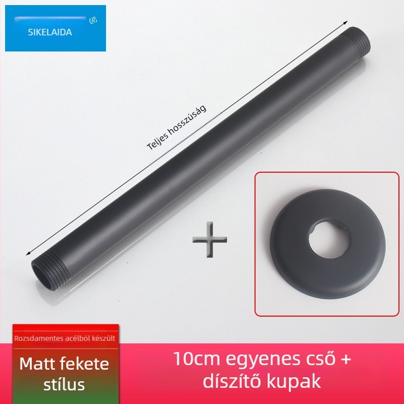 Beépített falba süllyesztett zuhanykar felső permetezővel, kör alakú 304-es rozsdamentes acélból, modell SKD1223