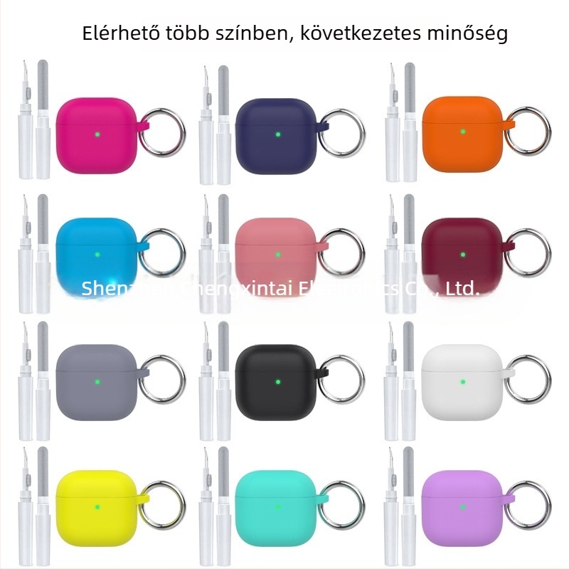 AirPods 4 szilikon védőtok, univerzális, teljes védelem, injekciós öntés