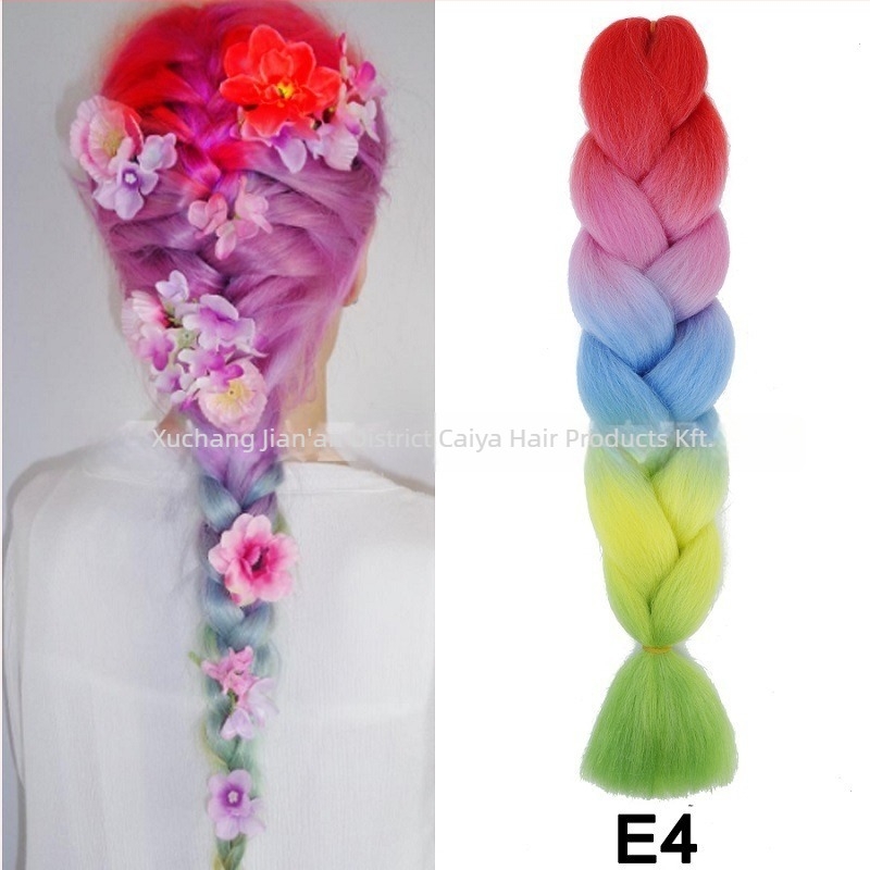 Póni paróka jumbo fonatokkal - Caiya, magas hőállóságú szintetikus szálak, mechanikus kötés