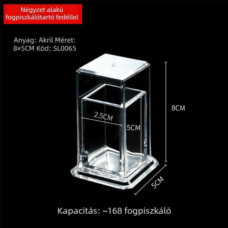 Akril asztali függőleges zsebkendő tartó, négyzet alakú tartó, átlátszó zsebkendő doboz logó nyomtatással