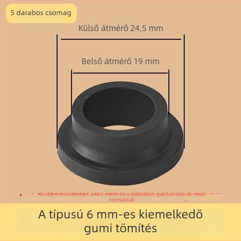 Zuhanykeverő tömítőgumi készlet, 6 darab, gumi, hideg- és meleg vízhez, modern minimalista stílus
