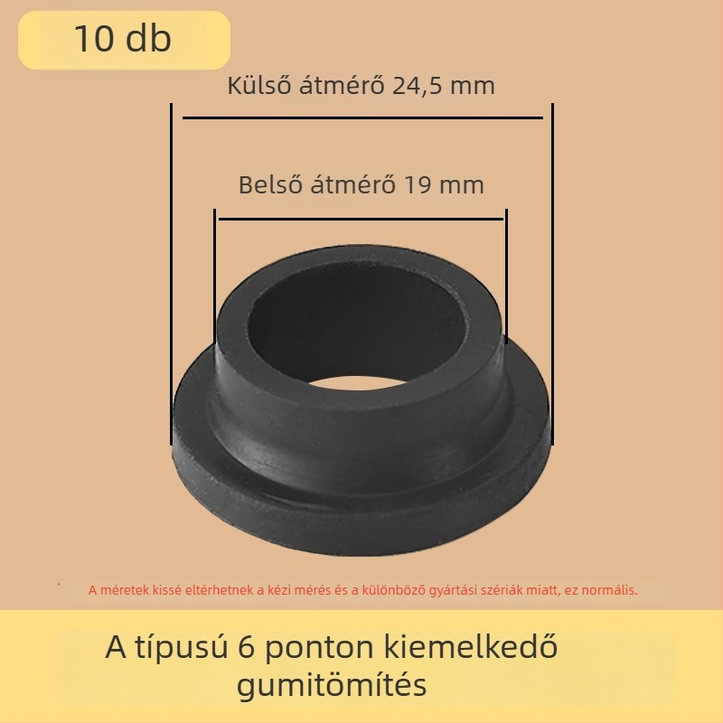 Zuhanykeverő tömítőgumi készlet, 6 darab, gumi, hideg- és meleg vízhez, modern minimalista stílus