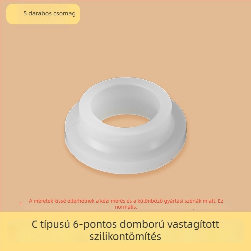 Zuhanykeverő tömítőgumi készlet, 6 darab, gumi, hideg- és meleg vízhez, modern minimalista stílus