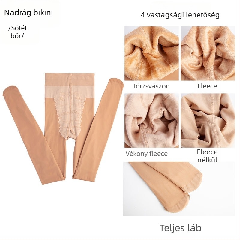 Nylon harisnya, egységes minta, bikini kivágás, vastagított, szexi stílus