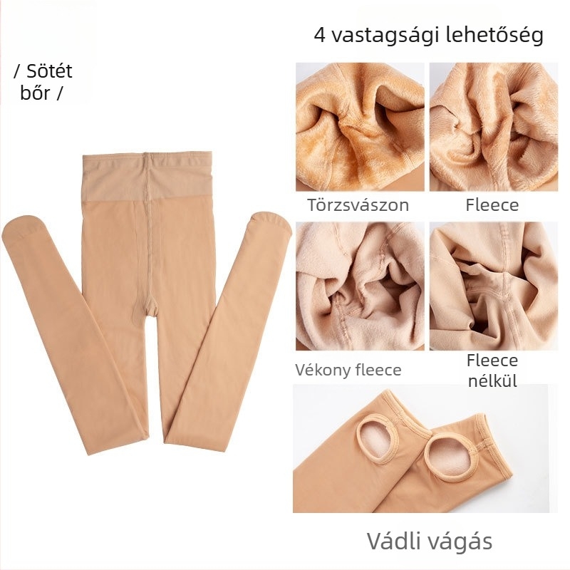 Nylon harisnya, egységes minta, bikini kivágás, vastagított, szexi stílus
