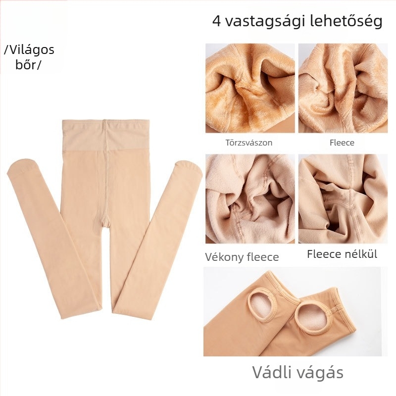 Nylon harisnya, egységes minta, bikini kivágás, vastagított, szexi stílus