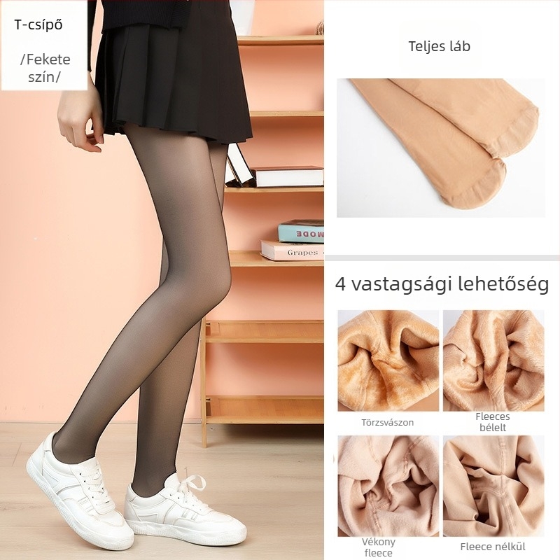 Nylon harisnya, egységes minta, bikini kivágás, vastagított, szexi stílus