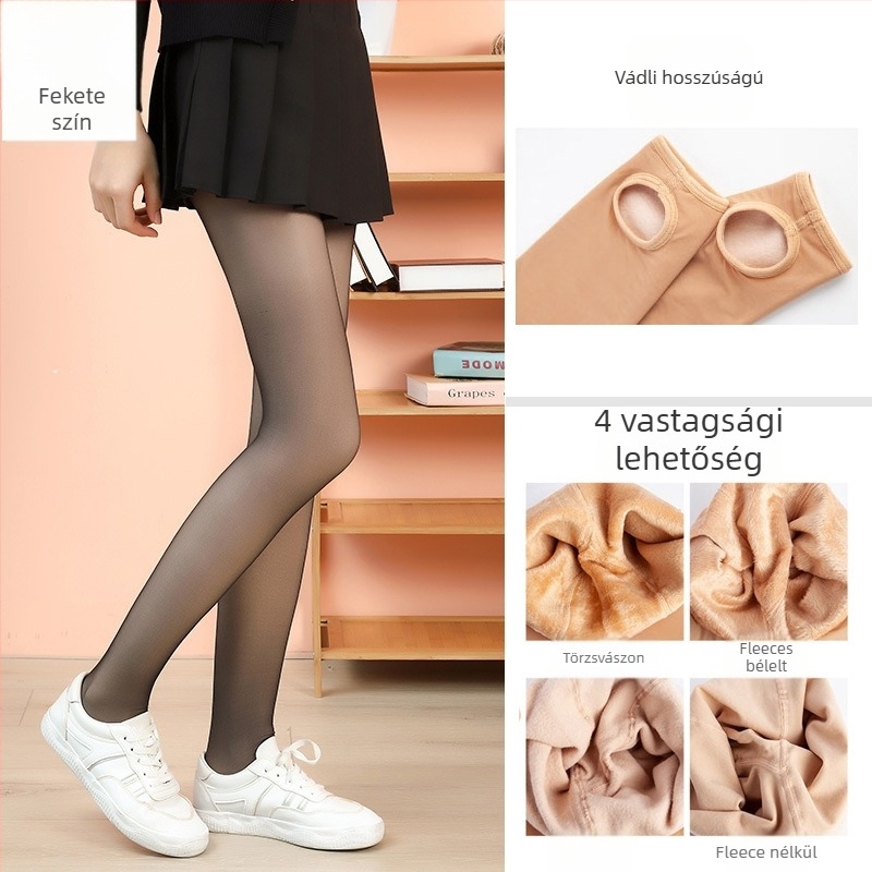 Nylon harisnya, egységes minta, bikini kivágás, vastagított, szexi stílus