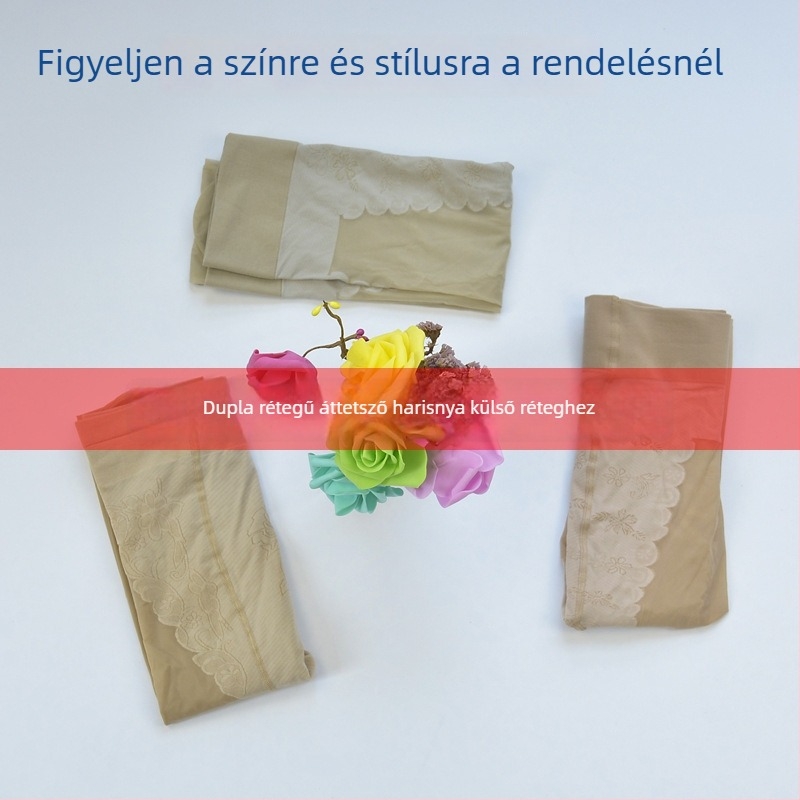 Nylon harisnya, egységes minta, bikini kivágás, vastagított, szexi stílus