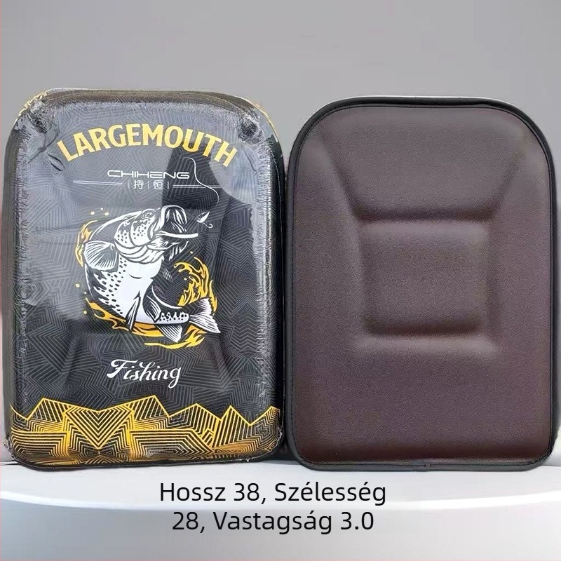 PU konkáv–konvex felületű horgászláda ülőpárnája, vízálló memóriahabos, vastagított és nagy, nedvességálló ülőpárna