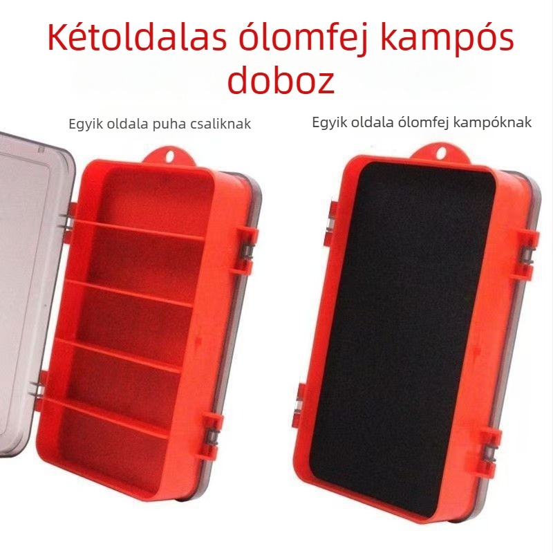 Kettős oldalú csalihorgász doboz, hordozható vízálló tároló a horgászati kellékekhez