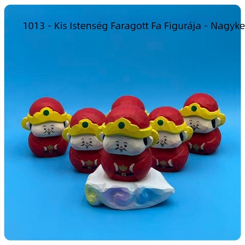 Kis Pénzisten faragott fa szobra, asztali dekoráció, ajándékötlet