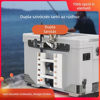 Műanyag bot-tartó dupla rögzítéssel, kiegészítő a horgászfelszereléshez