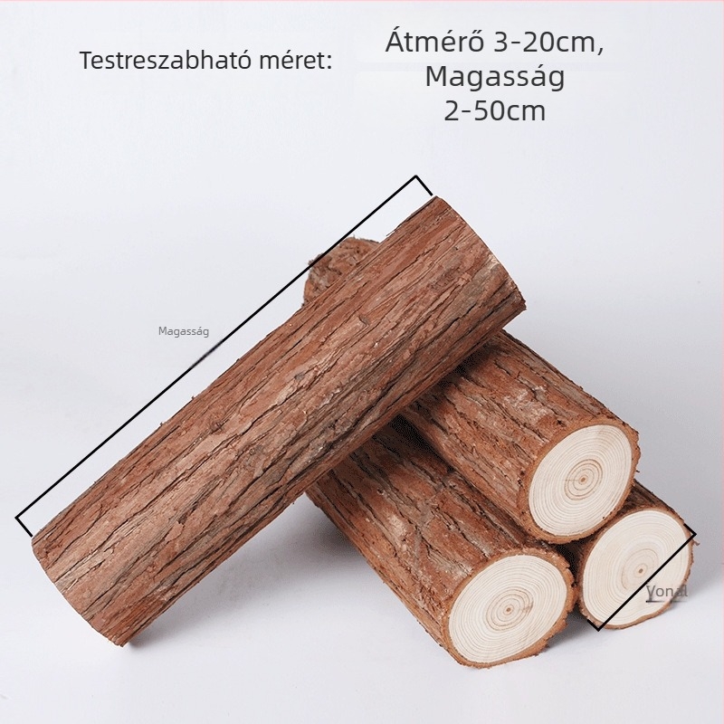 Kandalló dekoráció: fa rudak természetes háttérrel és bőrdíszítő elemekkel